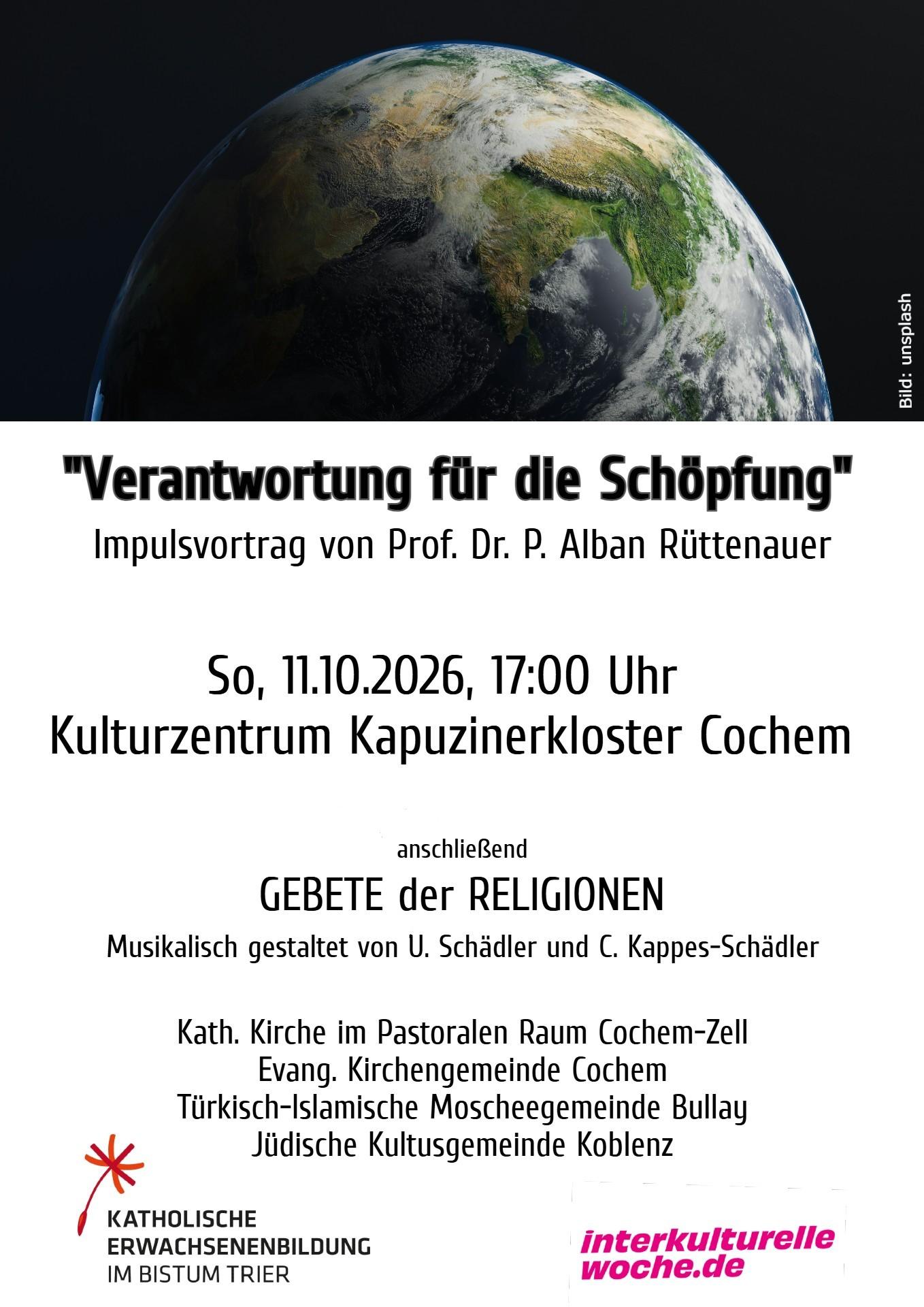 Verantwortung für die Schöpfung und Gebete der Religionen