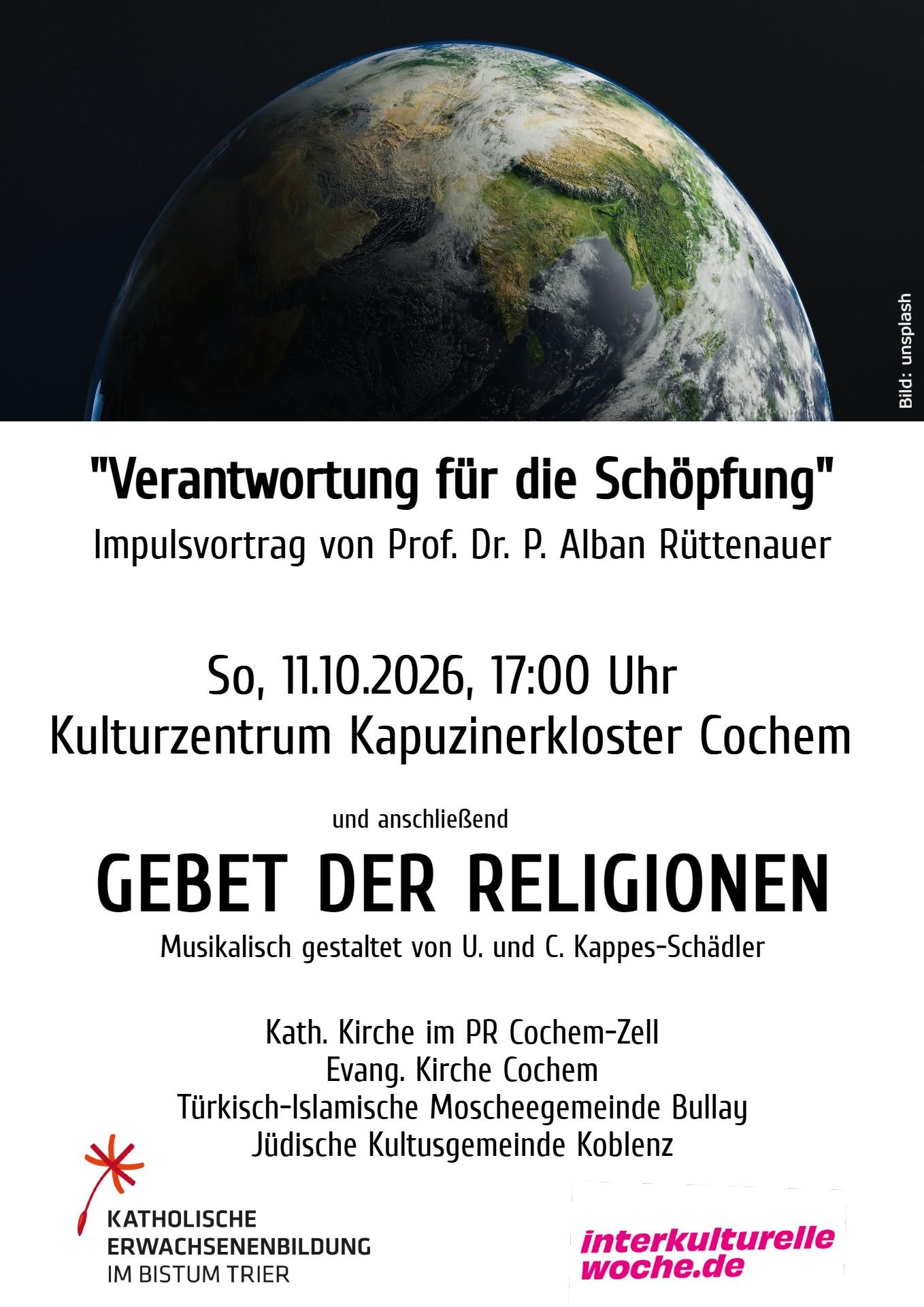 2026 Plakat Veranwortung für die Schöpfung und Gebet der Religionen