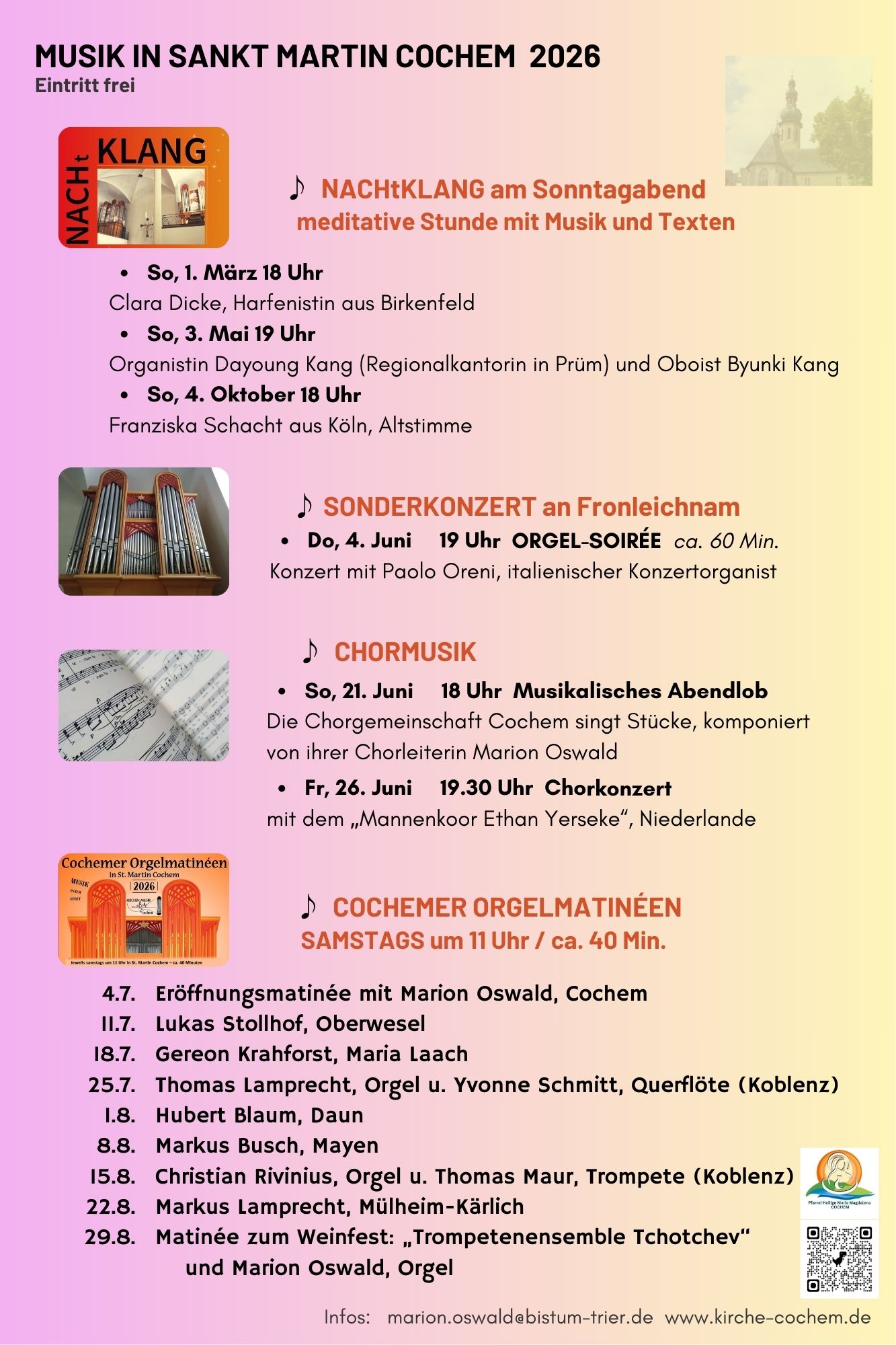 Musik in St. Martin, Cochem in 2026