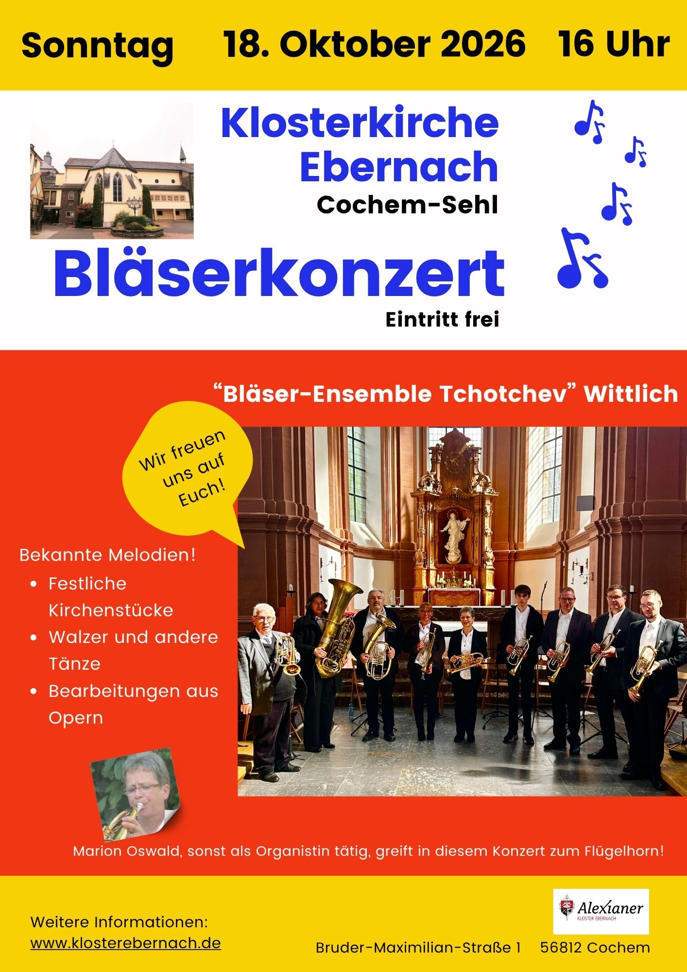 Bläserkonzert am 18.10.2026 (c) Marion Oswald Bläserkonzert am 18.10.2026