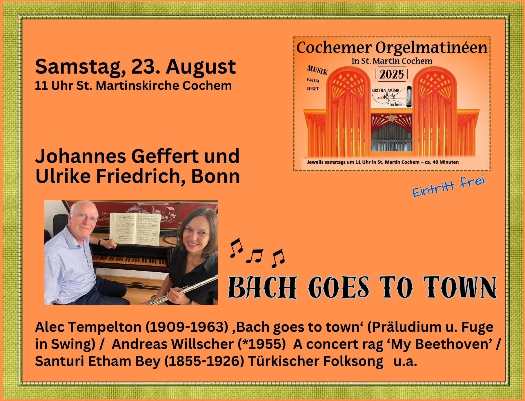 Cochemer Orgelmatinée - Johannes Geffert und Ulrike Friedrich