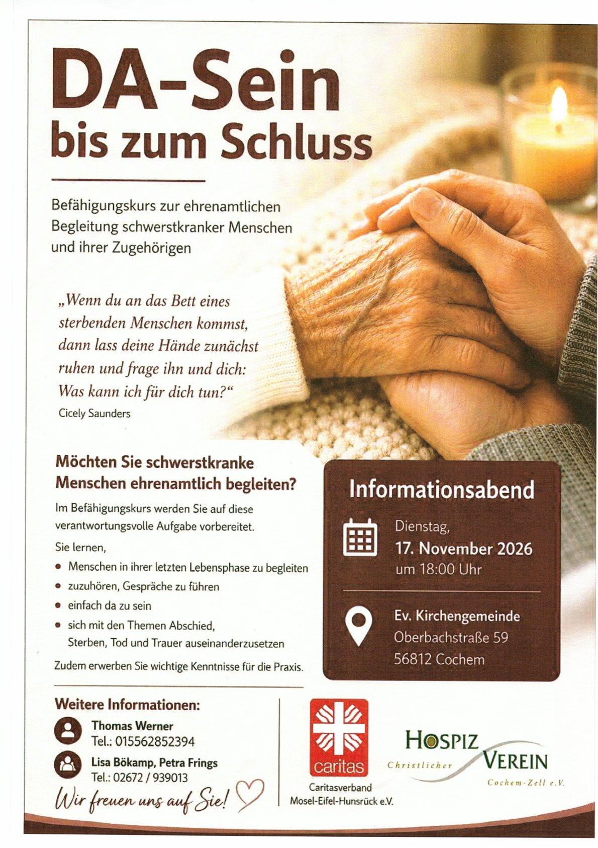 Einladung zur Veranstaltung: Da-Sein bis zum Schluss