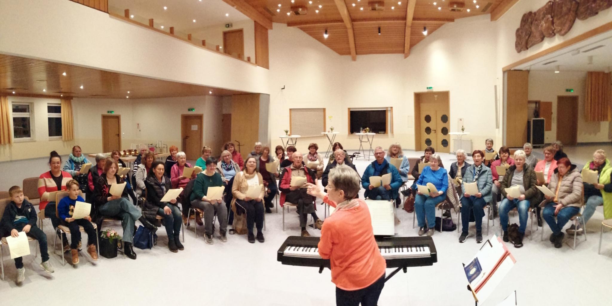 Chorprobe mit Marion Oswald