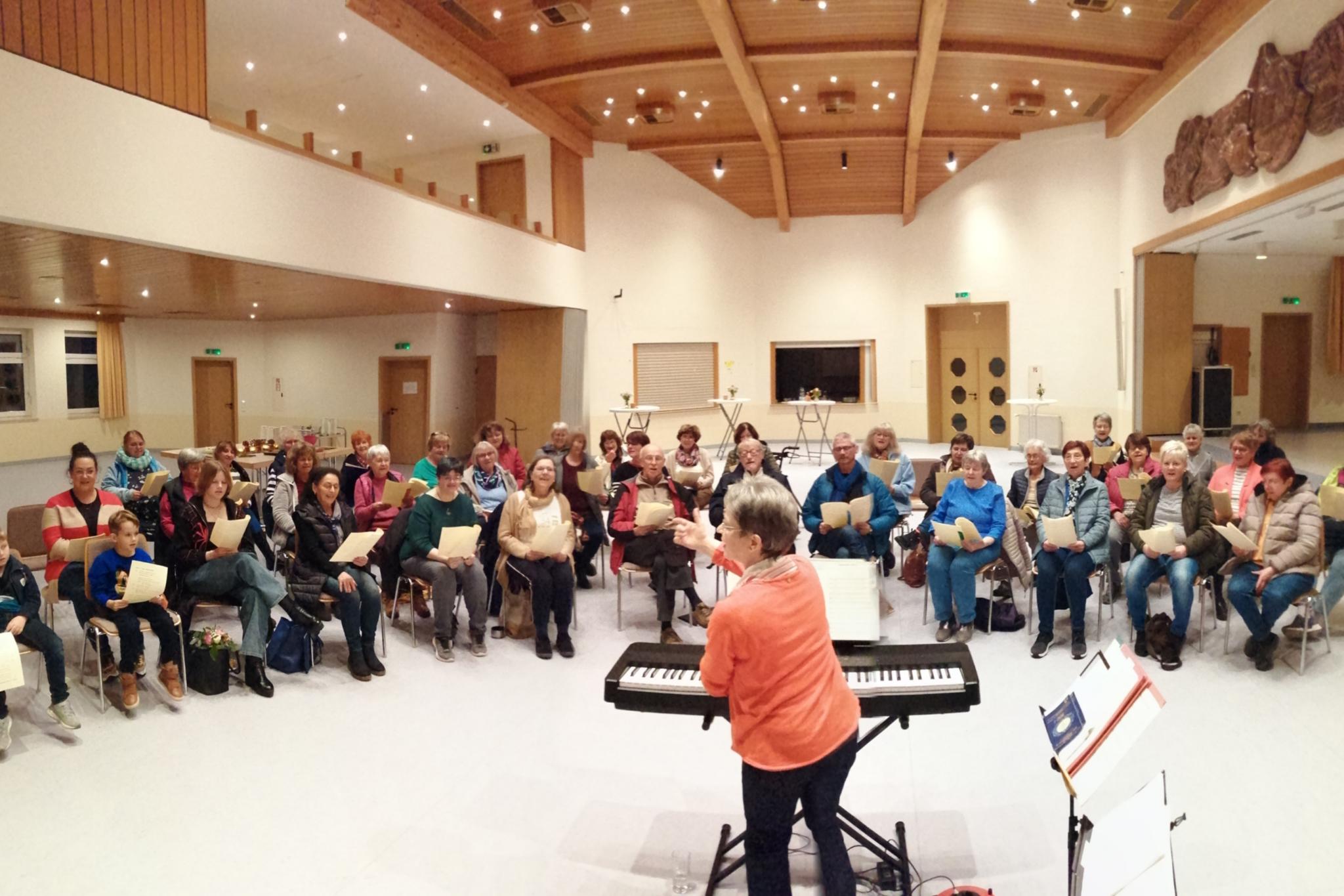 Chorprobe mit Marion Oswald