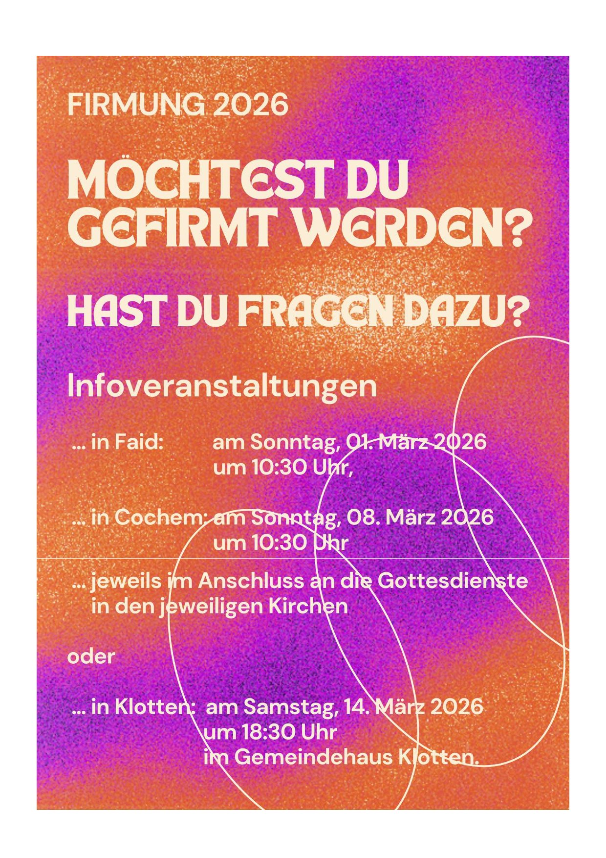 Einladung zur Infoveranstaltung für die Firmung 2026