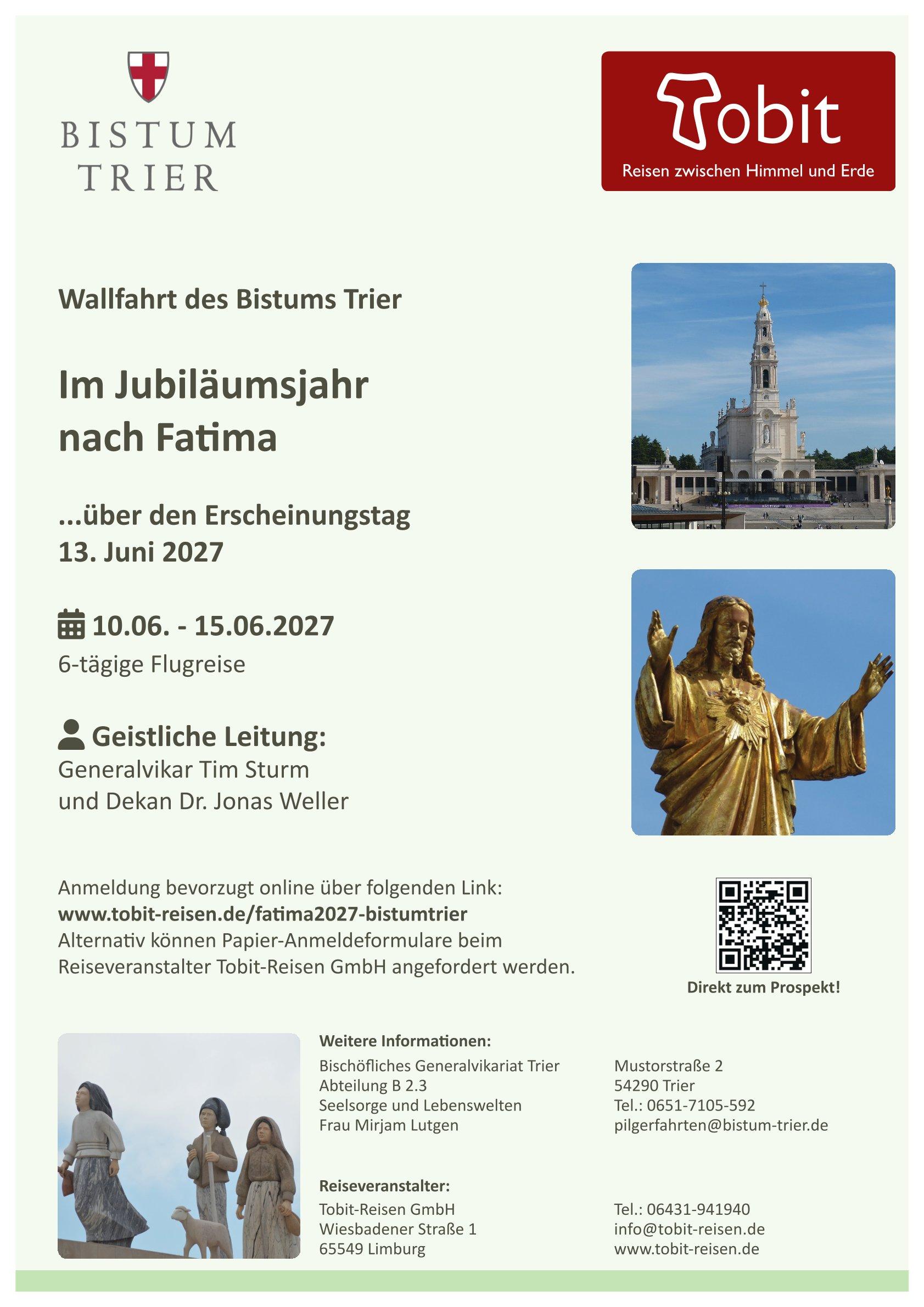 Bistumswallfahrt nach Fatima 2027 (c) Mirjam Lutgen Bistumswallfahrt nach Fatima 2027